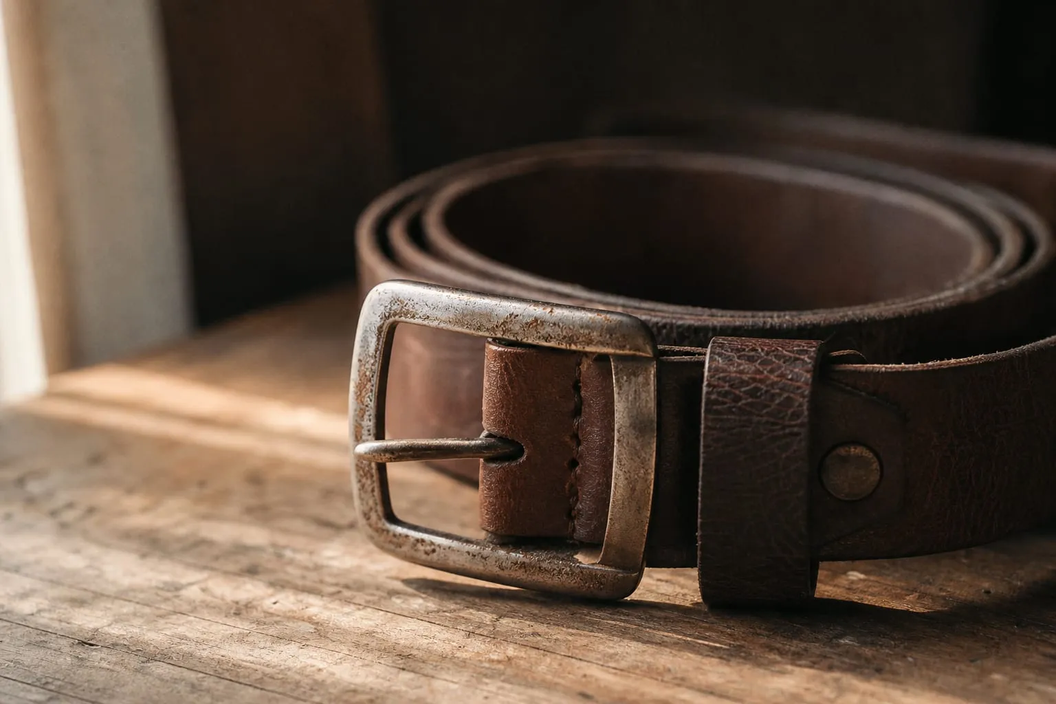 Une boucle de ceinture métallique rouille lorsque l'humidité atteint un alliage à base de fer mal protégé par son placage.