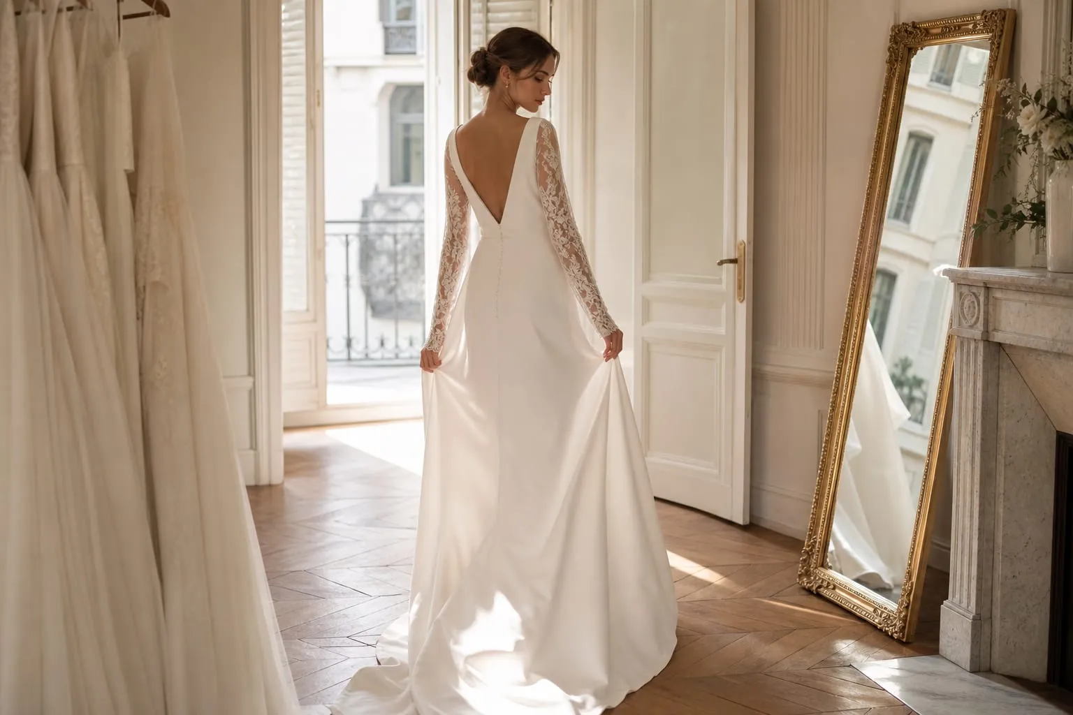 Une robe choisie pour sa ligne, sa matière et la liberté de mouvement qu’elle offre.