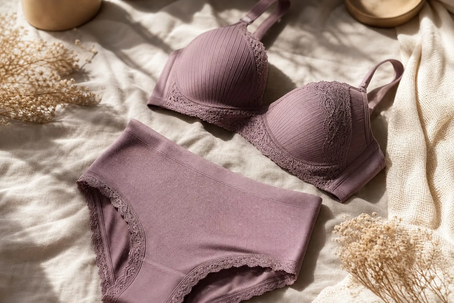 Une lingerie souple, ajustée et pensée pour évoluer avec le corps.