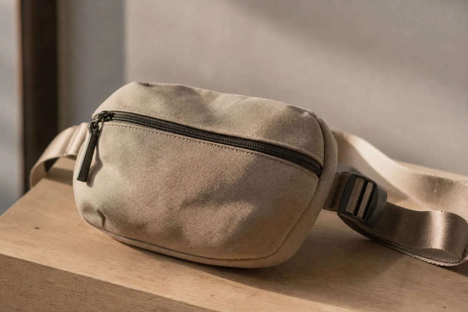 Une sangle bien ajustée, sans jeu excessif, empêche le sac banane de tourner ou de retomber à chaque mouvement de hanche.